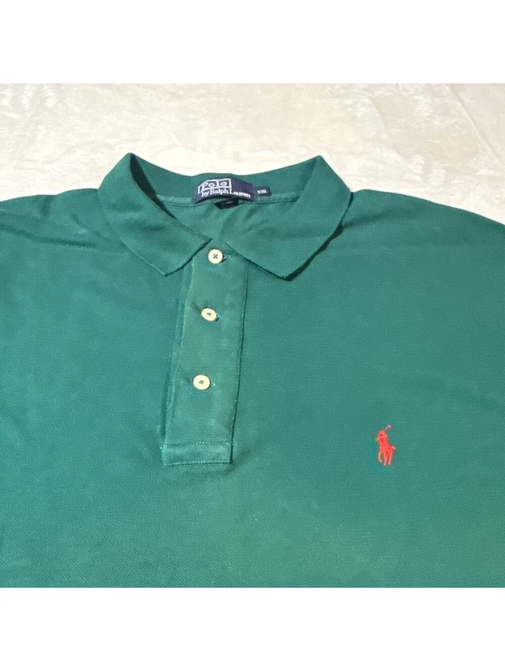 Vintage Polo Ralph Lauren Polo Shirt Mens XXL Green Cotton Tennis
